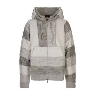 Dsquared2 Zip-throughs, male, Gray, Size: XL Grey Wool Cotton Sweater