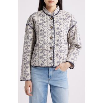 Ilse Jacobsen Ottoma Floral Quilted Cotton Jacket in White Wildflower at Nordstrom, Size 10 Us