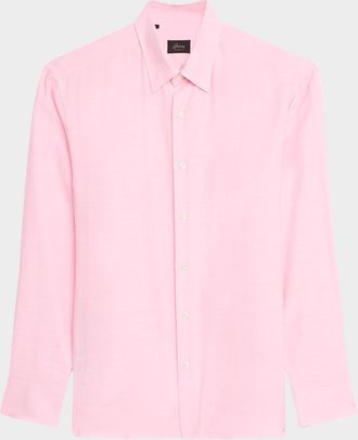 Brioni Mens Cotton Twill Sport Shirt