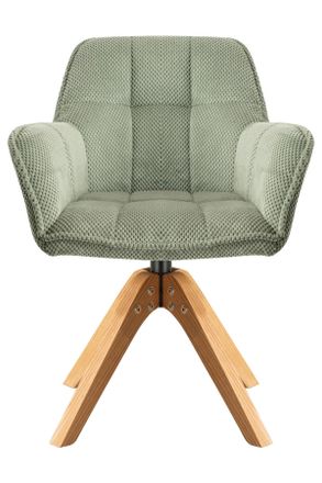 MID.YOU Mid.you Armlehnstuhl, Gr&uuml;n, Eichefarben, Holz, Textil, Eiche, massiv, Drehkreuz, 61x85x63 cm, Sitzfl&auml;che 360&deg; drehbar, inklusive Armlehnen, Esszimmer,