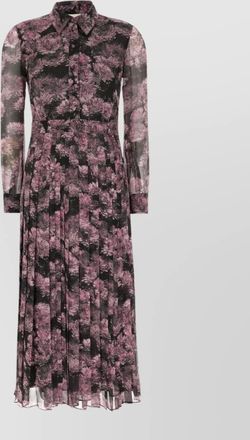 Tory Burch silk dress with floral pattern and pleated skirt