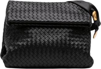 Bottega Veneta Pre-owned Woven Nappa Leather Crossbody Bag - Dames - Vintage Schoudertas - Zwart - ONE Size - Leer - Vintage