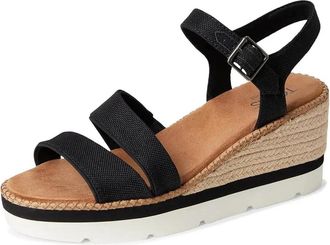 Toms Darya 10021952 Sandals Womens Black Wedge Heel Espadrille HAWK1186