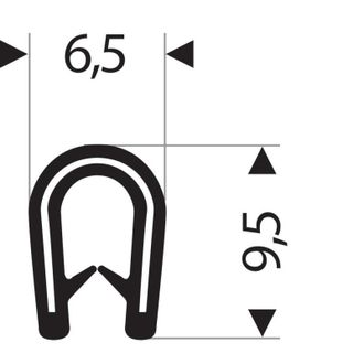 Fortis Fortis - Protecci&oacute;n De Borde Flexible Redondo. Gris Blanco. 6.5x9.5 Mm. Zona De Apriete 1.0-2.0 Mm. 50m (por 50)