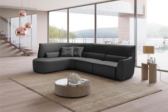 Egoitaliano Ecksofa »Puffy, extravagant & edel, Retro Designsofa, hoher Sitzkomfort, L-Form« mit Ottomane, wahlweise mit und ohne elektrischer Relaxfunktion