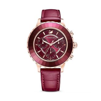 Swarovski Octea Lux Chrono Horloge - Dames - Horloges - Roze - ONE Size - Leer - Accessoires