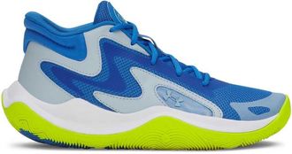 Under Armour Unisex Jet 25, Durable and Comfortable Basketball Shoes with Rubber Outsole, Basketball Trainers with Cushioned Micro G Midsole,Blue Atlantis / Blue C