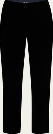 Giorgio Armani Mid-Rise Slim-Leg Velvet Trousers