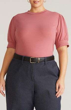 Universal Standard Puff Sleeve Top in Virginia Rose Pink at Nordstrom, Size Xl