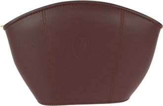 Cartier Bordeaux Wine Red Leather Pouch (Pre-Owned)
