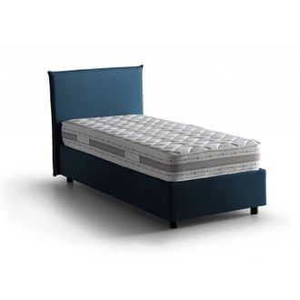 Talamo Italia Talamo Italia - Letto singolo Carola, Letto contenitore con rivestimento in tessuto, 100% Made in Italy, Apertura laterale, con materasso Cm 80x190