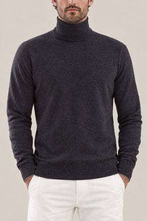 Brunello Cucinelli MenS Charcoal Wool Turtleneck Sweater, Size 48