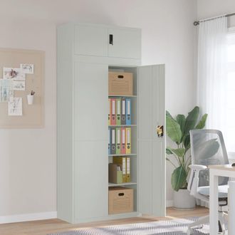 vidaXL Armario Archivador De Acero Gris Claro 90x40x220 Cm Vidaxl