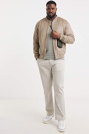 Jacamo Beige Faux Suede Bomber