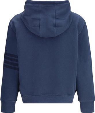 Thom Browne Mens Cotton Hoodie Navy Sweatshirts Sweater