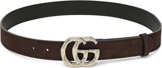 Gucci GG Marmont leather belt - women - Suede - 75 - Brown