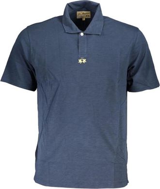 La Martina Blauw Polo Shirt met Iconisch Logo - Heren - Polos - Blauw - L - Katoen - Tops