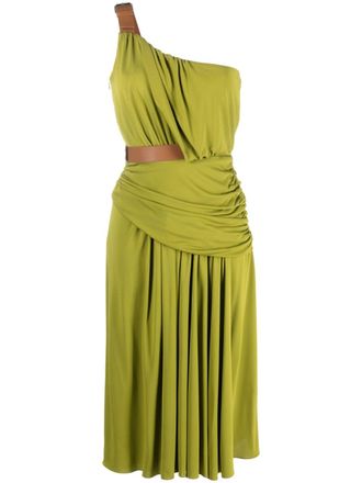 Alberta Ferretti one-shoulder draped dress - women - Viscose - 44 - Green