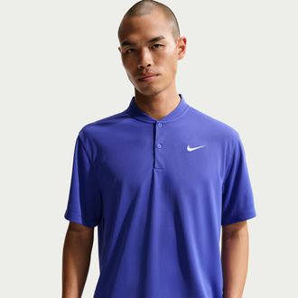 Nike Mens Court Dri-FIT Tennis Blade Polo in Blue | DJ4167-430