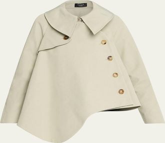 A.W.A.K.E. Asymmetric Gabardine Trench Jacket