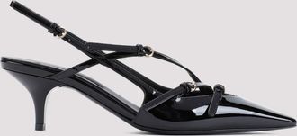 Miu Miu Black Multi Strap Leather Pumps