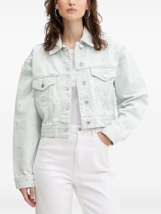 HUGO BOSS embroidered denim jacket - women - Cotton - S - Blue