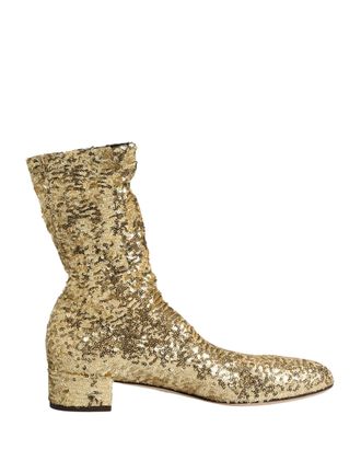 Dolce & Gabbana Korte Laarzen Met Gouden Pailletten Stretch Schoenen