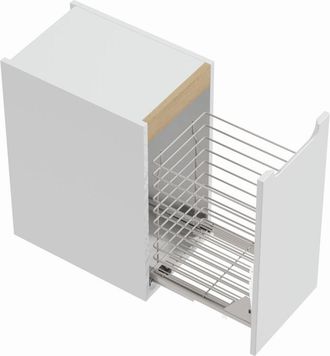 Puma Naturel - Mobile bagno con cesto portabiancheria, Stilla 30x60x45 cm bianco lucido (STILLAA03001KOS)