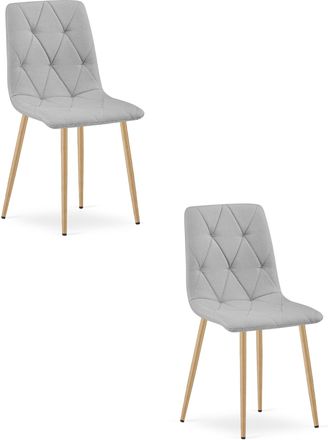 OEM Silla Libra - Tela Gris Claro / Patas Color Madera X 2