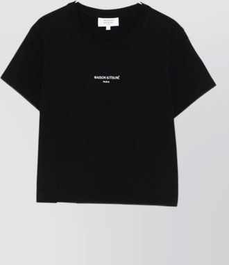 Maison Kitsun&eacute; organic cotton logo cropped t-shirt
