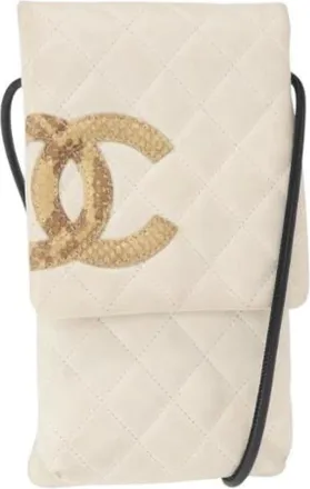 Chanel Pre-owned Cross Body Bags, female, White, Size: ONE SIZE Pre-owned Vintage Leather Cross Body Bag