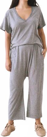 The Great. Jersey Crop Pull-On Pants In Grey