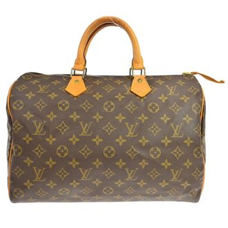 Louis Vuitton Speedy Handbag Monogram Canvas Brown Canvas Handbag (Pre-Owned)