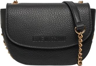 Love Moschino Zwarte Handtas met Gouden Ketting - Dames - Schoudertassen - Zwart - ONE Size - Tassen