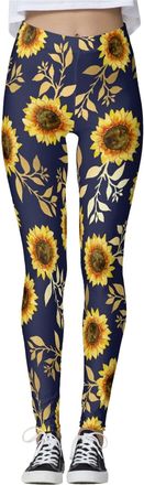 Generic Womens Buttery Leggings Ladies Gym Leggings Women Comfortable Sunflower Print Tights Leggings Yoga Sport Leggings for Women High Waisted Leggings Gym 