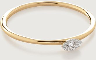 Monica Vinader Gold Diamond Marquise Stacking Ring Diamond