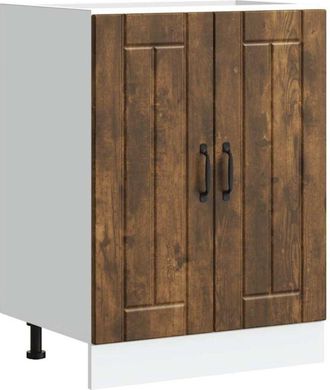 vidaXL vidaXL Sink Base Cabinet Lucca Smoked Oak Engineered Wood