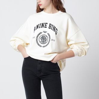 Anine Bing Miles Collegiate cream sweatshirt