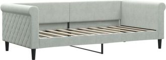 vidaXL Day Bed without Mattress Light Grey 90x190 cm Single Velvet vidaXL