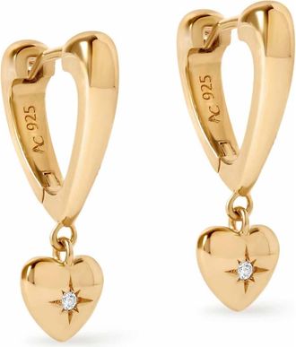 Astley Clarke Gold Biography Heart Hoop Drop Earrings at Nordstrom