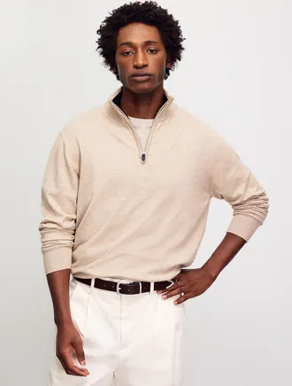 Projek Raw Mens Zip-neck supple knit sweater