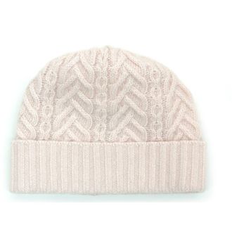 Portolano Cashmere beanie in fancy stitch in Mallow at Nordstrom