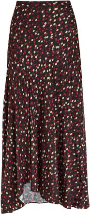 Isabel Marant Sakura Polka-dot Stretch-silk Midi Skirt - Black Other - 40 (UK12 / M)
