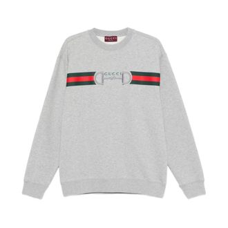 Gucci Heren, Sweatshirts & Hoodies, Grijs, Maat: L Katoen