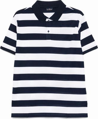 Paul & Shark Paul & Shark Mens Double cotton Striped polo shirt - Navy - Size: 42