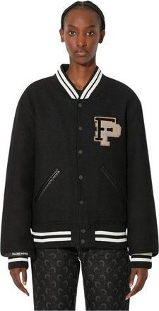 Filling Pieces Varsity Jacket - Dames - Bomber jackets - Zwart - 2XL - Wol - Jassen