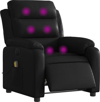 vidaXL Vidaxl - Sill&oacute;n De Masaje Reclinable El&eacute;ctrico Cuero Sint&eacute;tico Negro