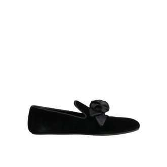Dolce & Gabbana Zwarte Su&egrave;de Rose Slip-On Loafers - Heren - Loafers - Zwart - 43 EU - Su&egrave;de - Schoenen