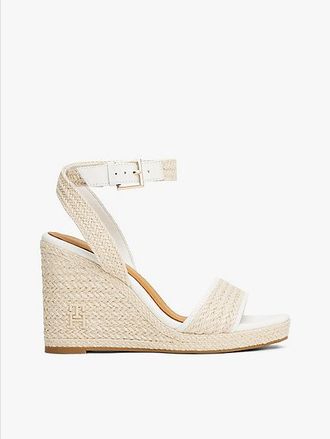 Tommy Hilfiger Sandalias de cu&ntilde;a en lino con monograma