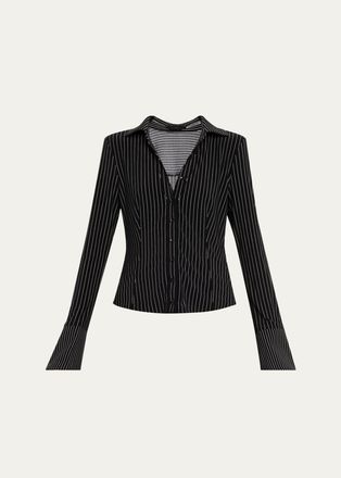 Alice & Olivia Freya Fitted Button-Front Shirt